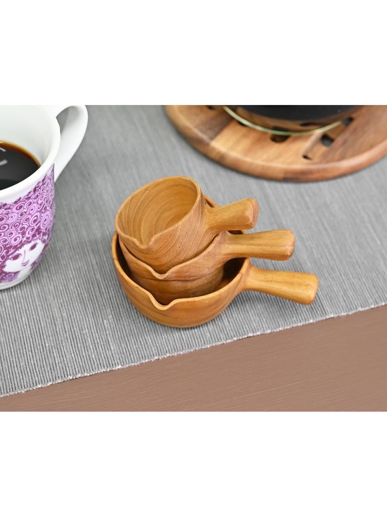 Chabatree CU-394 Wooden Milk Cup, Sauce Cup, 8cm, Coffee/Tea, Milk Pitcher, Syrup Container