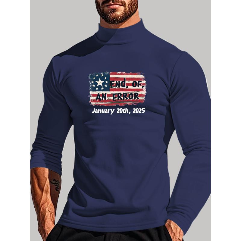Polyester Mock Neck Long Sleeve Shirt, Easy-Care & Ideal for Travel & Outdoor Trips XXL синий