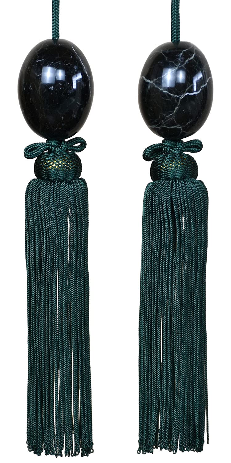 marble wind natural stone hanging scroll ornament selectable tassel color Egg-shaped chime, (green tassel),