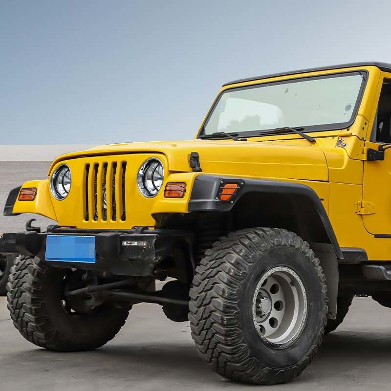 Car Headlight Turn Signal Light Decoration Wheel Brow Lampshade Cover Stickers For Jeep Wrangler TJ 1997-2006 Exterior Accessories