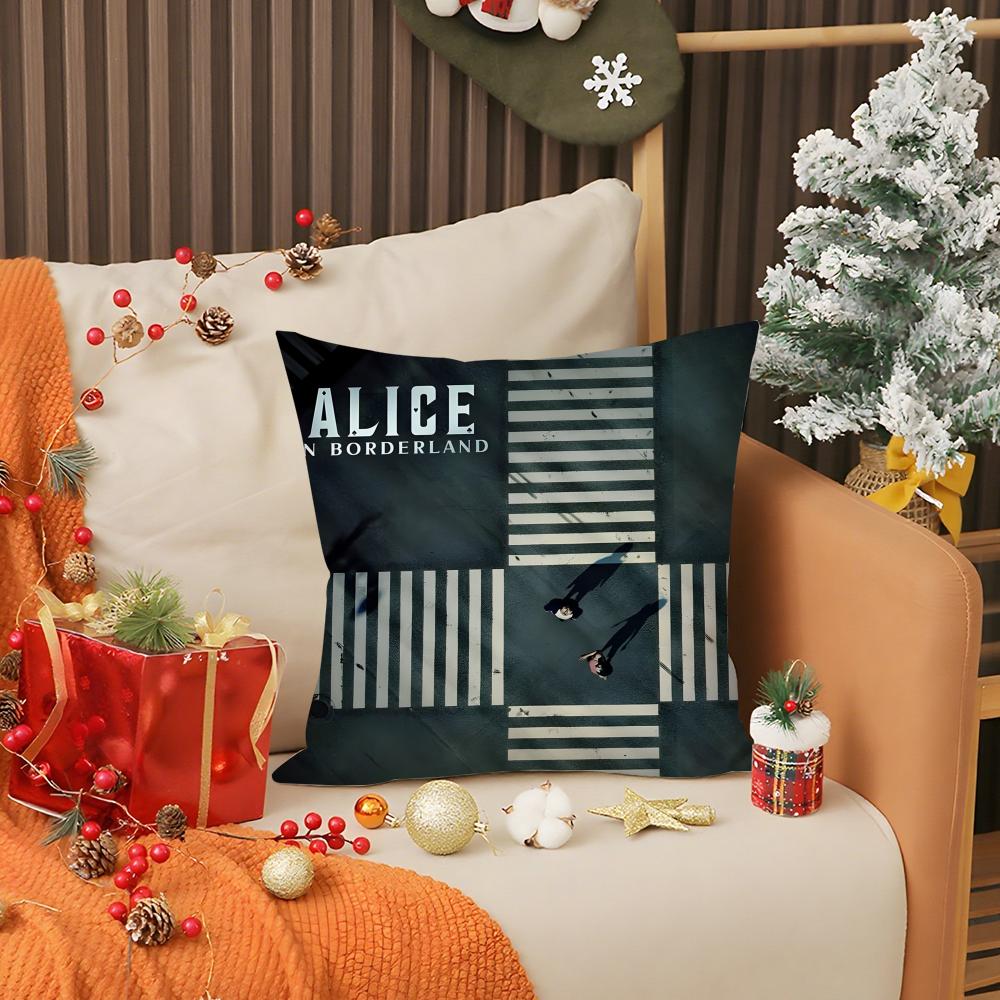 A-Alice In Borderland Pillow Case Living Room Sofa Decorative Cushion Cover Simple Household Light Luxury Printed Pillow