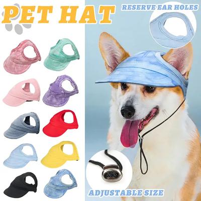 Haustier-Outdoor-Zubehör Große und kleine Hunde und Katzen Sonnenschirm Tau Ohren Welpen Enten Zunge Baseball Cap Kopfbedeckung
