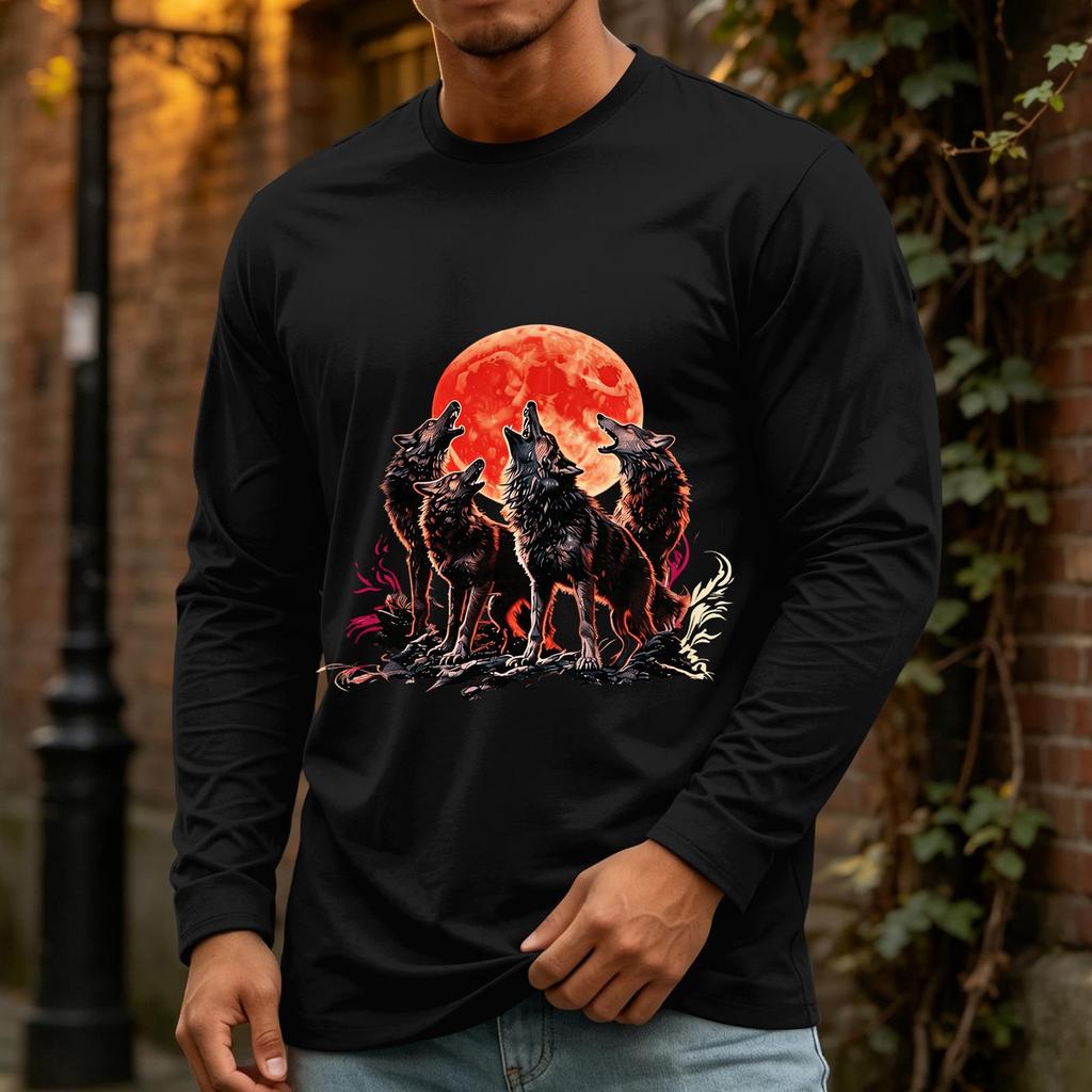 Men's Halloween Long Sleeve Neck Casual Shirt