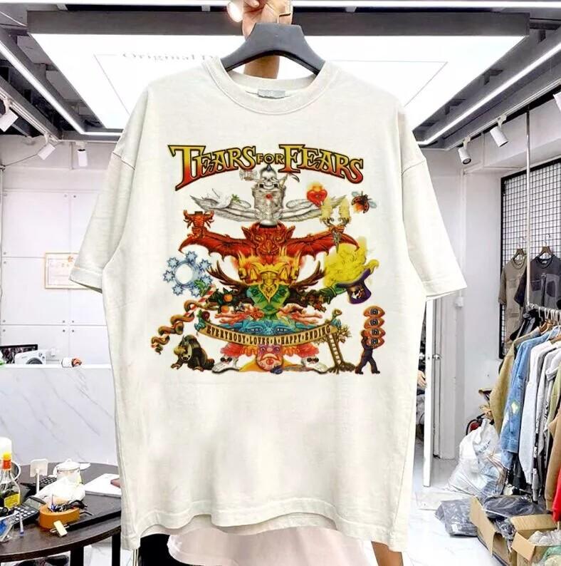 Tears For Fears Band 90 s Graphic White Short Sleeve Unisex Tshirt Reprint S-5XL Unisex T-Shirt XL