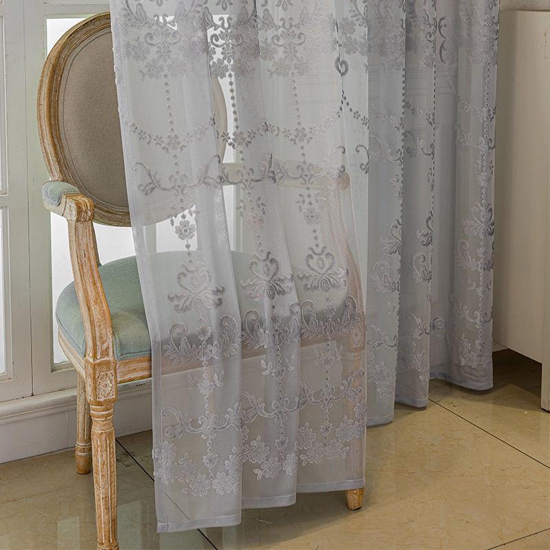 Visillos Bordados Europeos Filtradores de Luz Cortinas de Encaje para Sala de Estar Dormitorio Balcón Mirador Pantalla