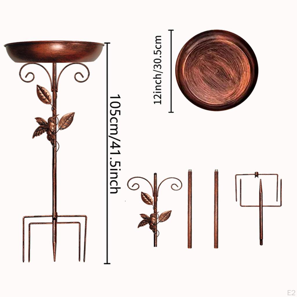 Metal Bird Bath Freestanding Birdbath Versatile 5 Pronged Base Decor Feeder Bowl Garden Tool for