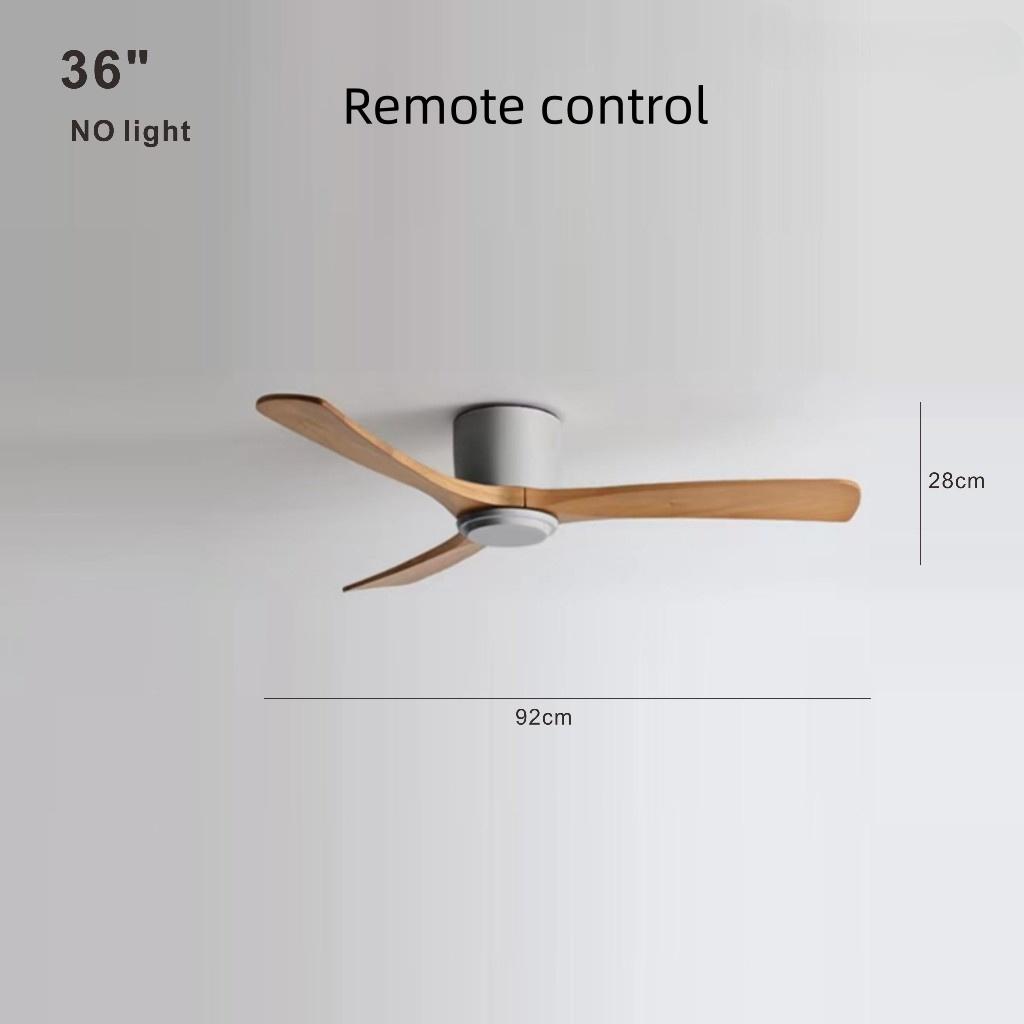 Nordic Minimalist Variable Frequency Fan Living Room Bedroom Solid Wood Ceiling Fan Creative Villa Hotel Decoration Fan