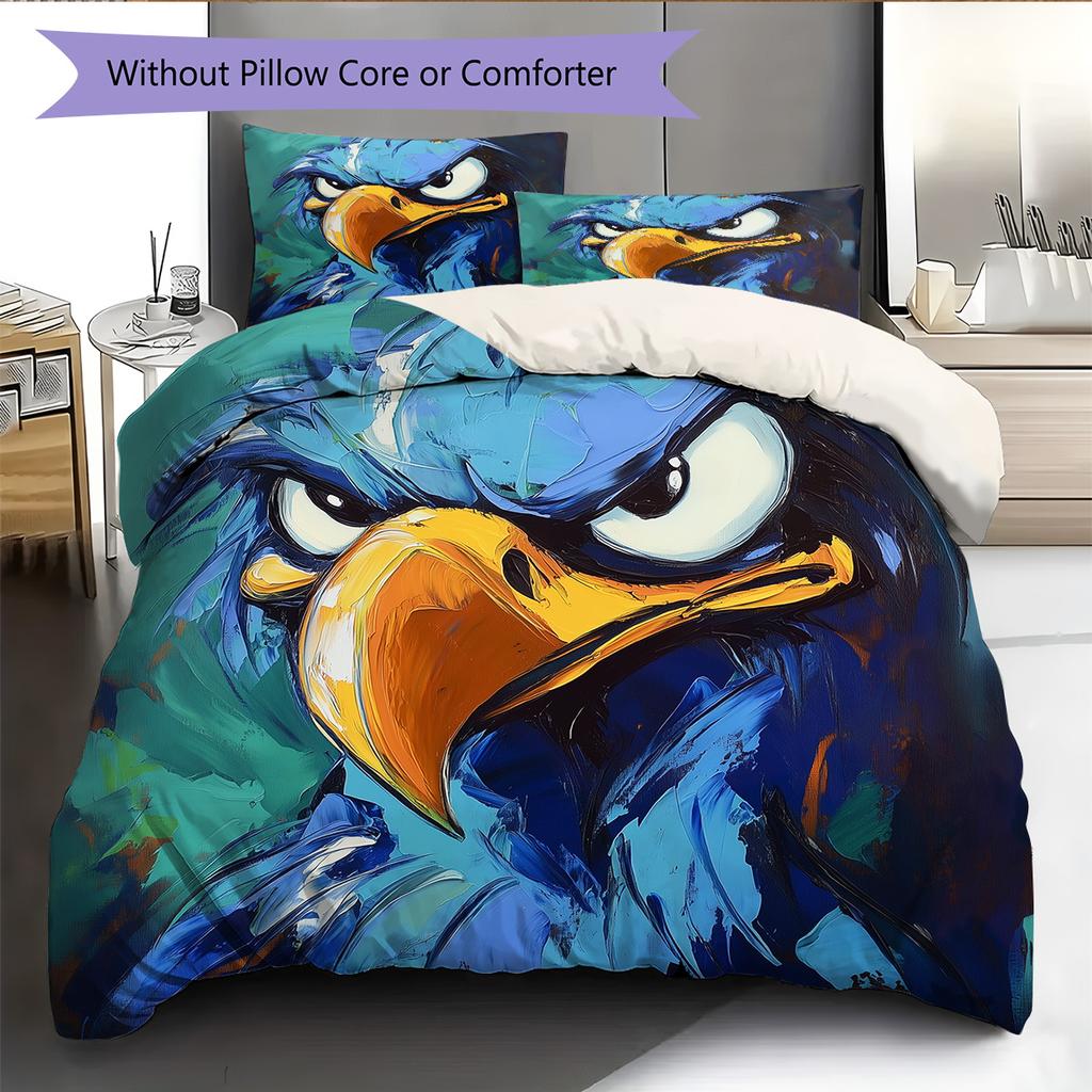 Blue Eagle  Pattern Bedding Quilt Set Quilt Cover Pillowcase Home Decoration  Gift (1 * Duvet Cover + 2 * Pillowcase, Without Core)