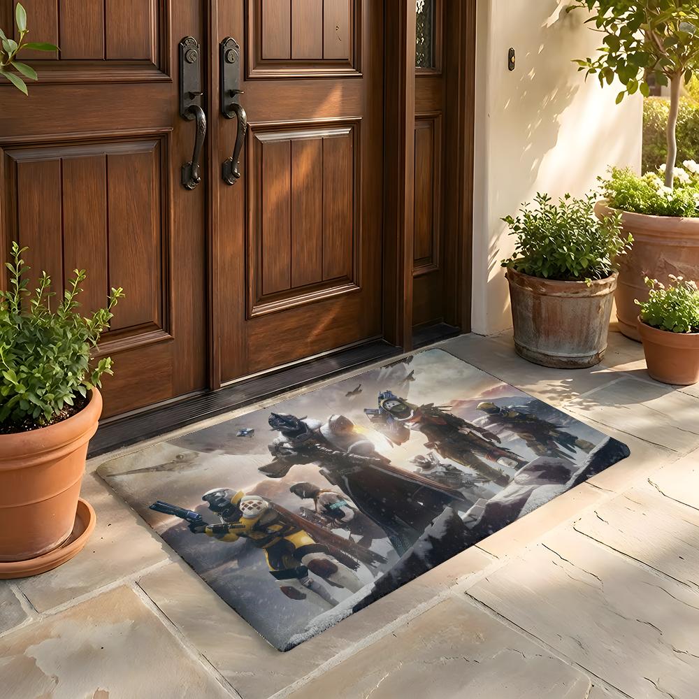 Floor Mat Soft Flannel Rug Non-Slip Absorbent Mat for Bathroom Bedroom Home Decor D-Destiny