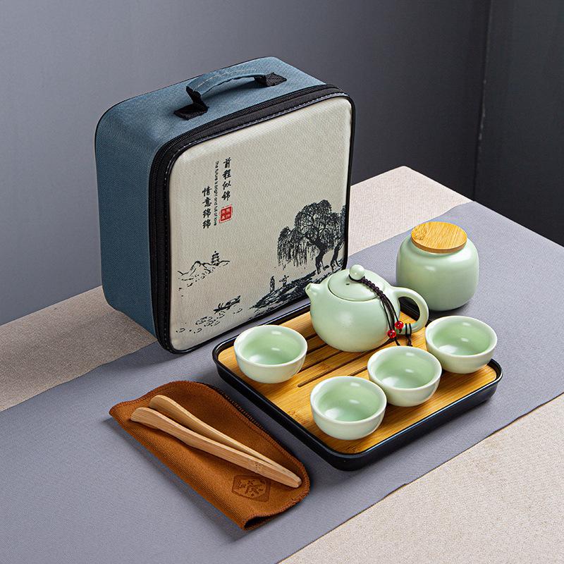 Ceramic Kung Fu Tea Set Travel Portable Simple Business Event Gifts