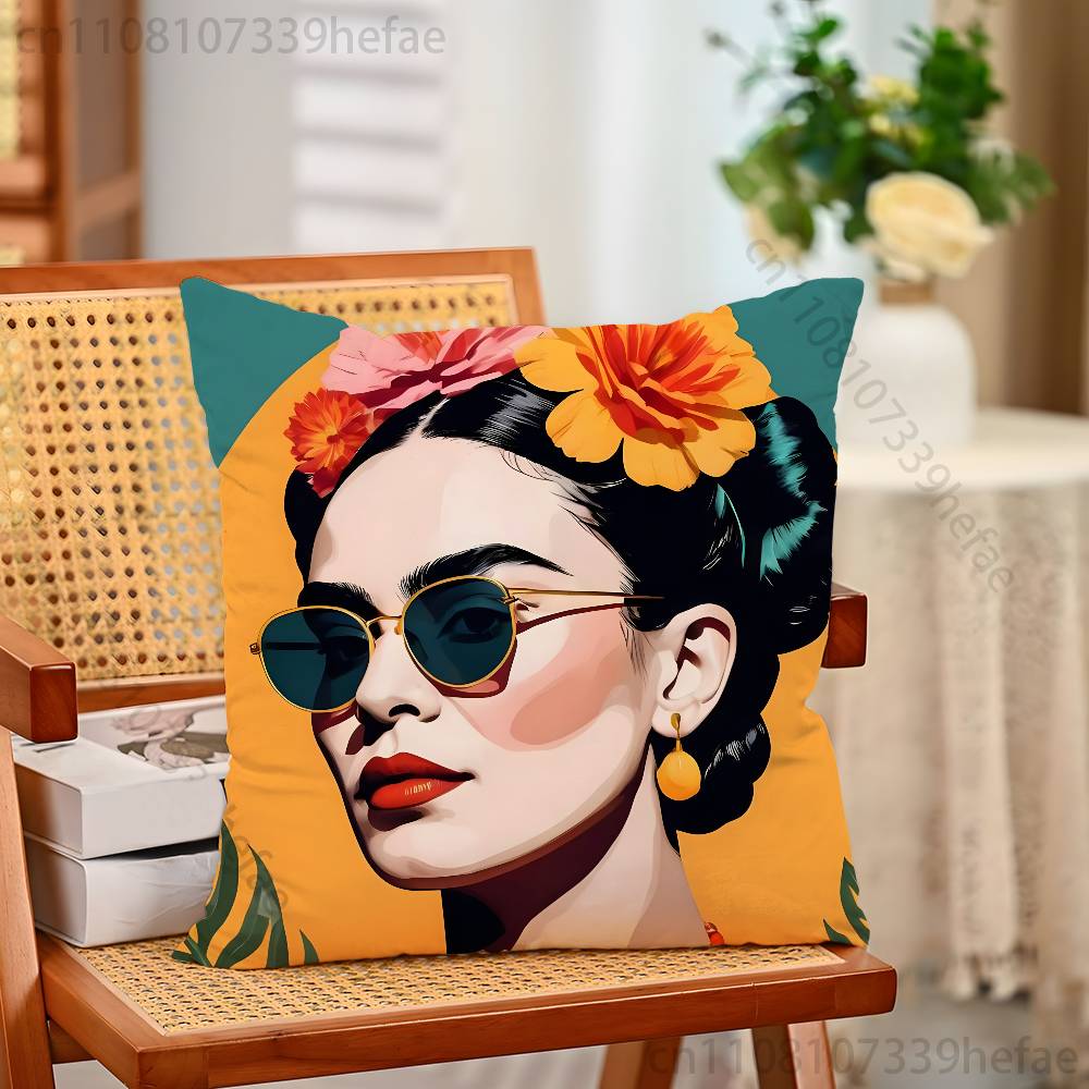 Moderne FFridaS KKahlo Kissenbezüge für Schlafzimmer Wohnzimmer Sofa Heimdekoration Polyester Kissenhülle mit Reißverschluss