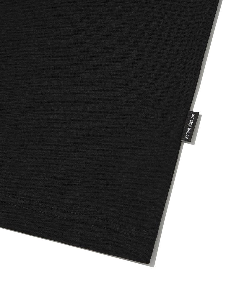 WACKY WILLY Big Lily Short Sleeve T-Shirt Black
