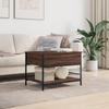 Coffee Table Brown Oak Look 70 X 50 X 50 Cm Wood Based Material Metal