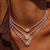 Geometric Zircon Pendant Necklace Vintage Rhinestone Collarbone Chain  Gift