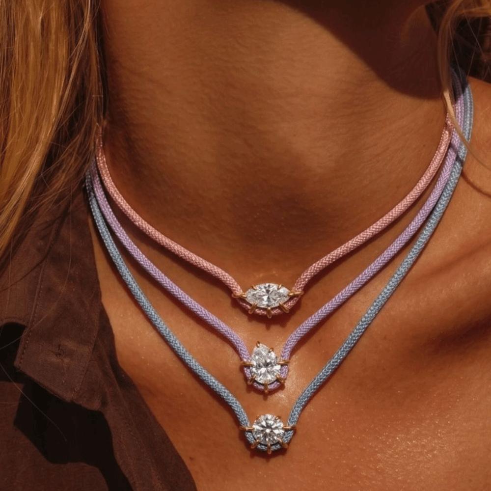 Geometric Zircon Pendant Necklace Vintage Rhinestone Collarbone Chain Gift