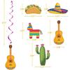 20Pcs Mexican Fiesta Hanging Swirl Decorations, Cinco De Mayo Party Supplies, Taco Twosday Birthday Theme, Taco Party Mexican Fiesta Ceiling Hanging