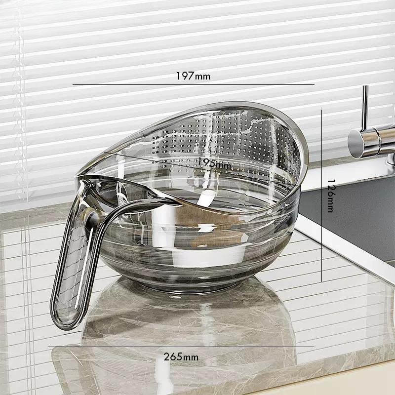 

Чудо для мытья риса на кухне: Сито для промывки риса, Таз для промывки риса, Дуршлаг, Многофункциональный таз для мытья овощей и фруктов серый/прозрачный