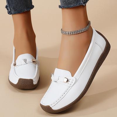 Large Size Women's Shoes 2025 New Soft Soled Bean Shoes Women's Casual Flat Shoes with Foot Covers