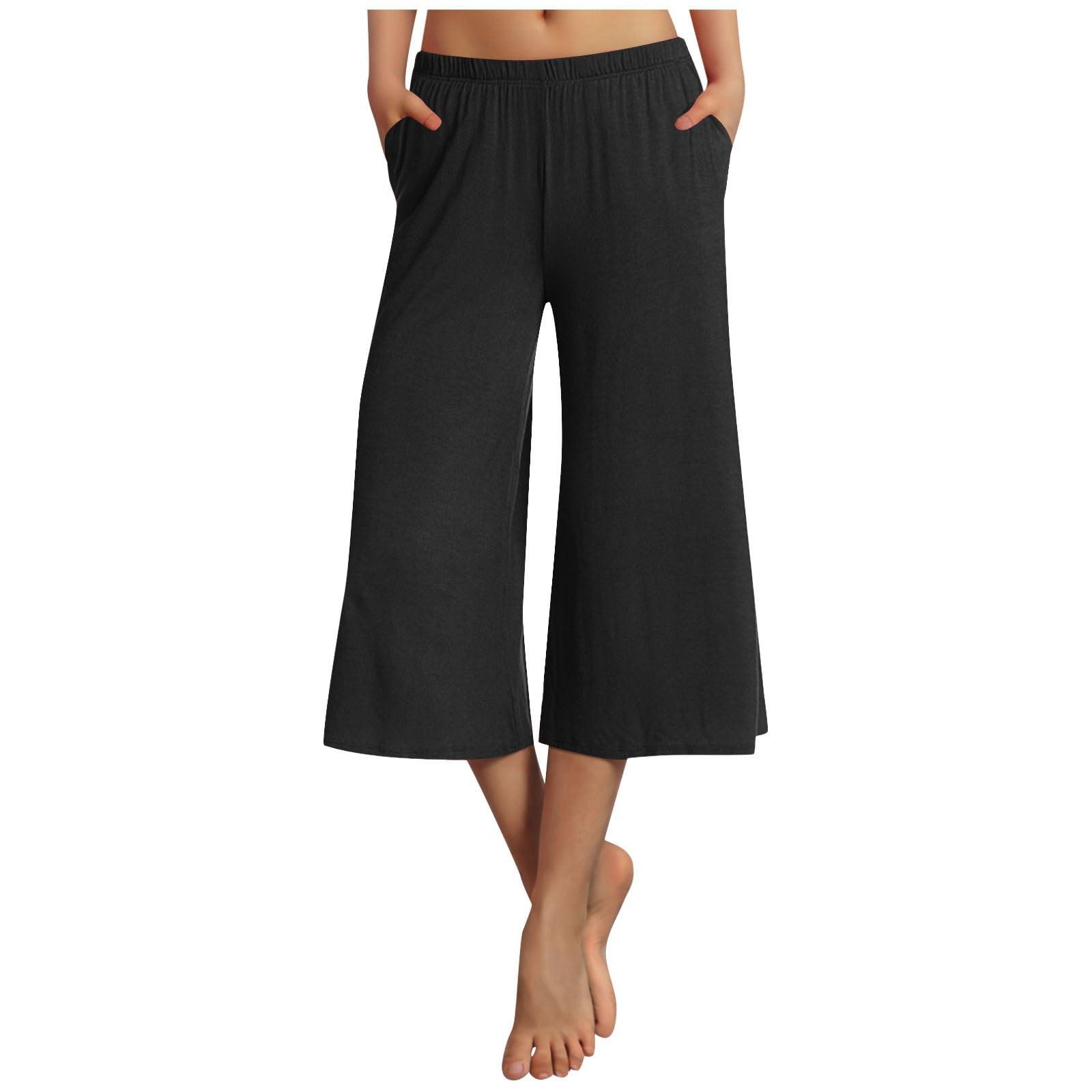 

Women Casual Summer Flowy Wide Leg Dressy, Comfy Yoga Workout Athletic Yoga Palazzo Pants XXXL чёрный
