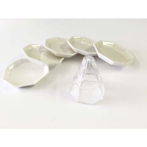 Octagonal Salt Mounding Kit (Mounding salt cone and 5 octagonal plates) for creating sturdy octagonal pyramids