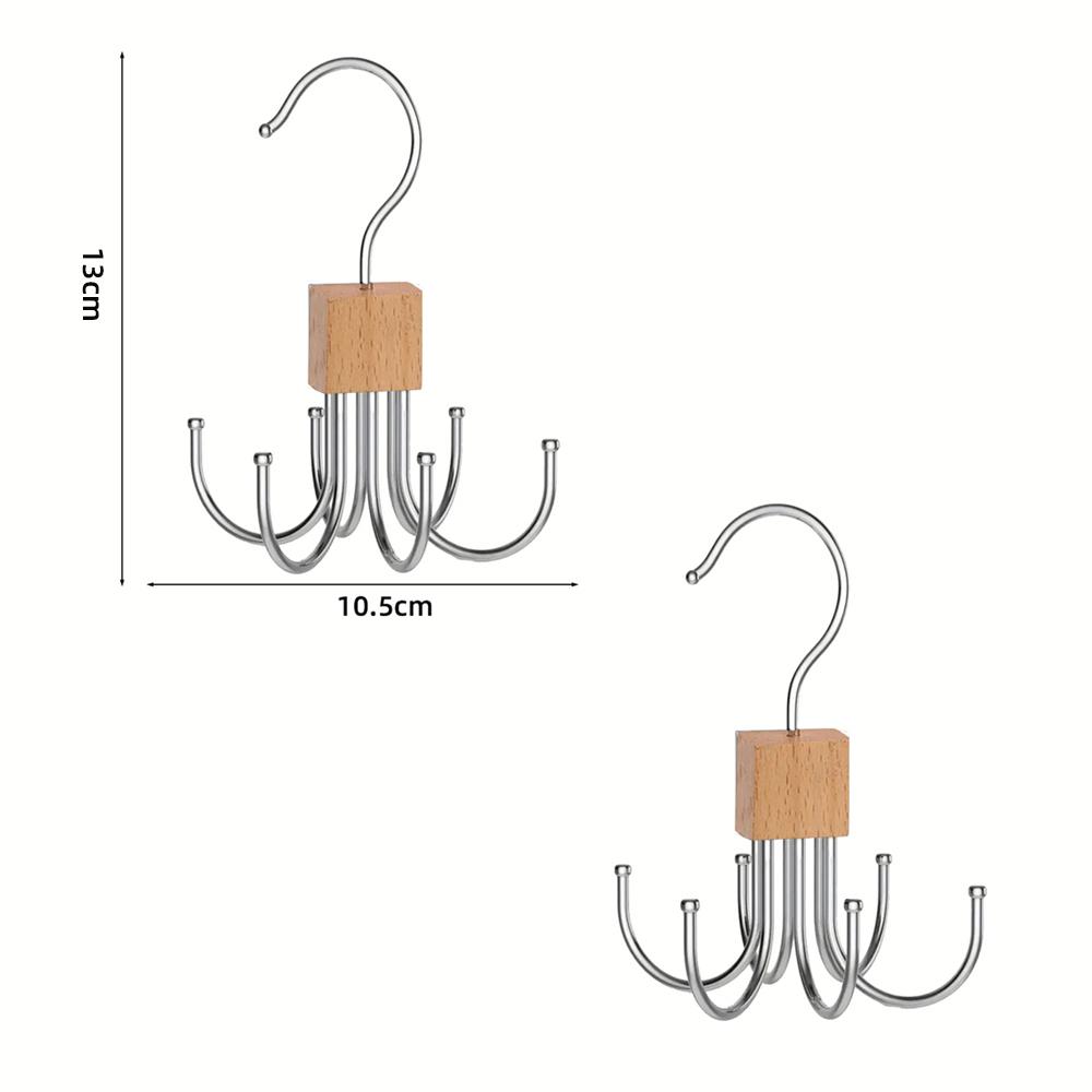 

Punch Free Belt Organizer, Rotation Coat Hanger, 6-Claw Scarf Storage Rack, Wardrobe Handbag Holder Multifunctional Clothes Rack
