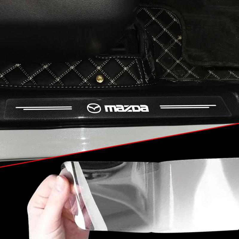 4 db Autó Küszöbvédő Átlátszó Dekoratív Jelvény 3D Matrica Mazda 3 7 8 Atenza Axela 5 6 323 500 RX7 RX8 CX9 CX30 CX7 CX6 CX5