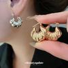 Metal Smooth Shell-shaped Texture Ear Buckle Leisure Commuting Niche Versatile Earrings Light Luxury Earrings