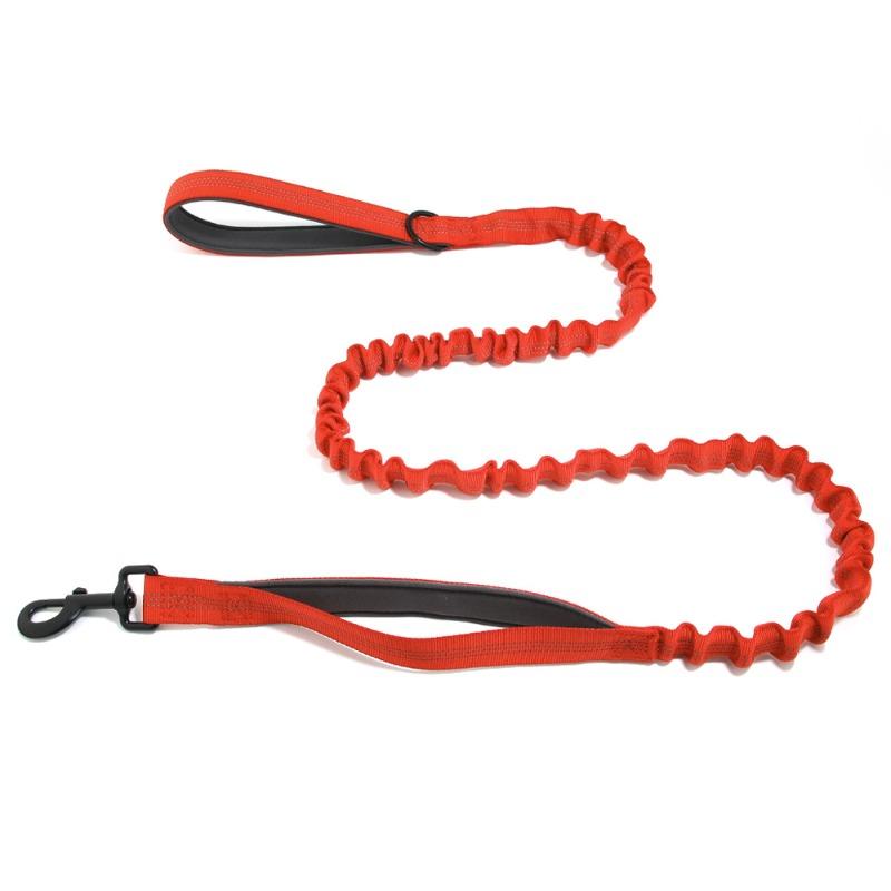 Dual Handle Elastic Dog Leash Shock Absorb Bungee Reflective Walking Lead for Medium Large Dogs Anti-Burst Pets Training Leash