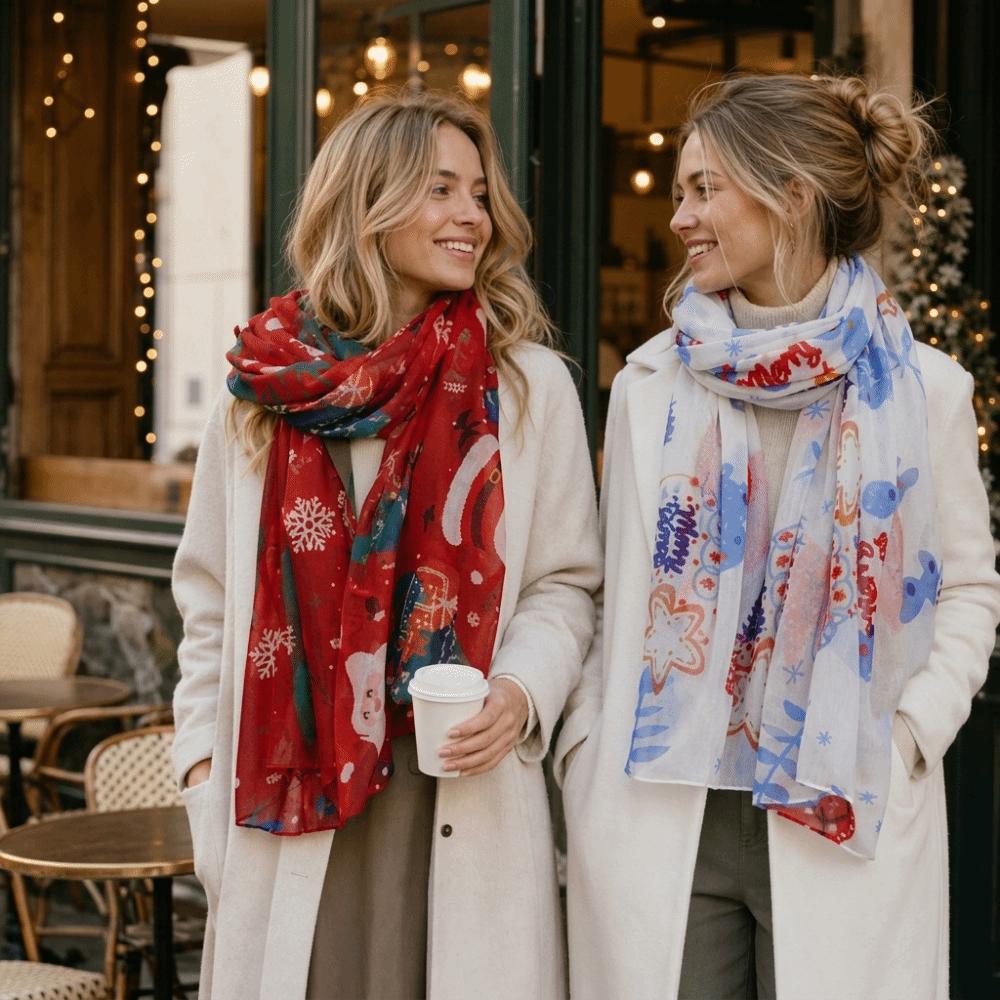 Soft Snowman Scarf Lightweight Neck Scarf Festive Christmas Scarf Fall