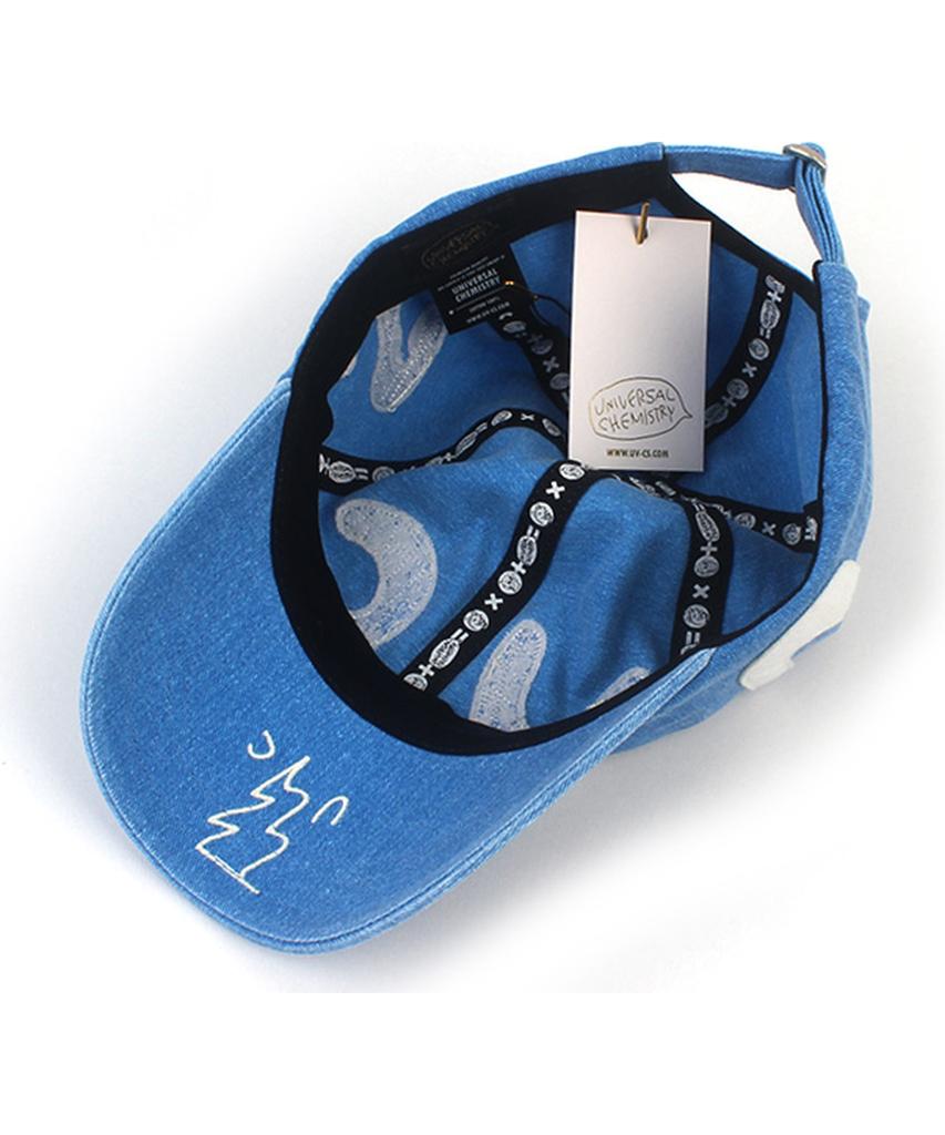 Yunibeosyeolkemiseuteuli Patch Pigment Washing Blue Ballcap