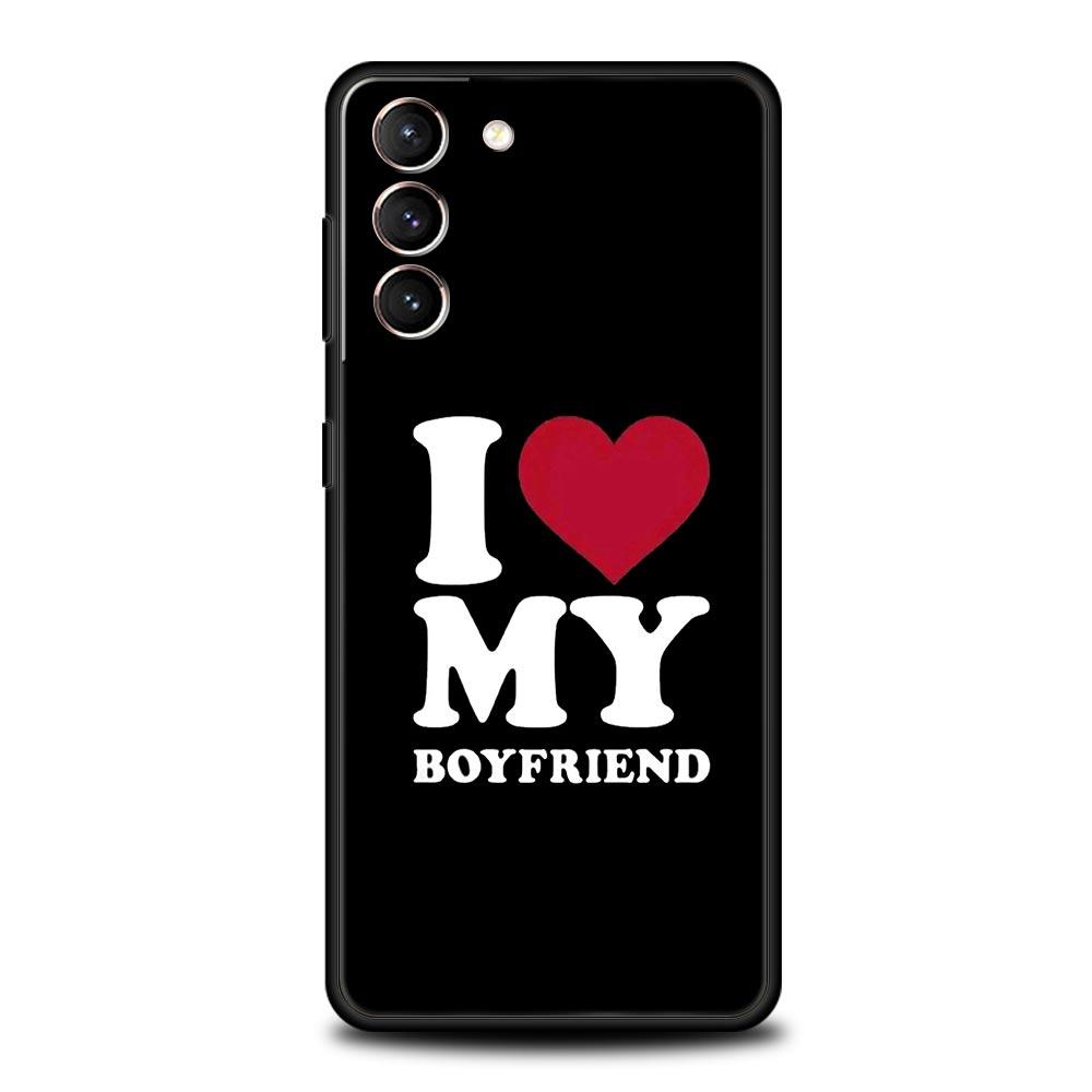 

Cute I Love My Girlfriend Boyfriend Phone Case For Samsung Galaxy S24 S23 S22 S20 Ultra S21 FE 5G S10 S9 Plus S10E S8 Cover Samsung S23Ultra
