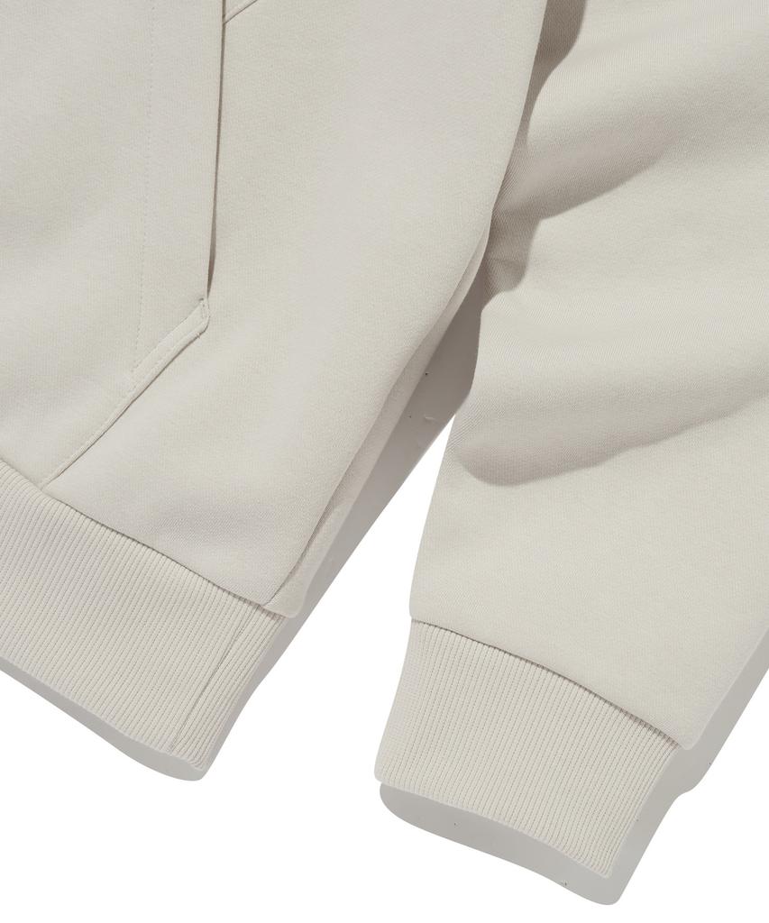 Paneld Fleece Hoodie - Beige