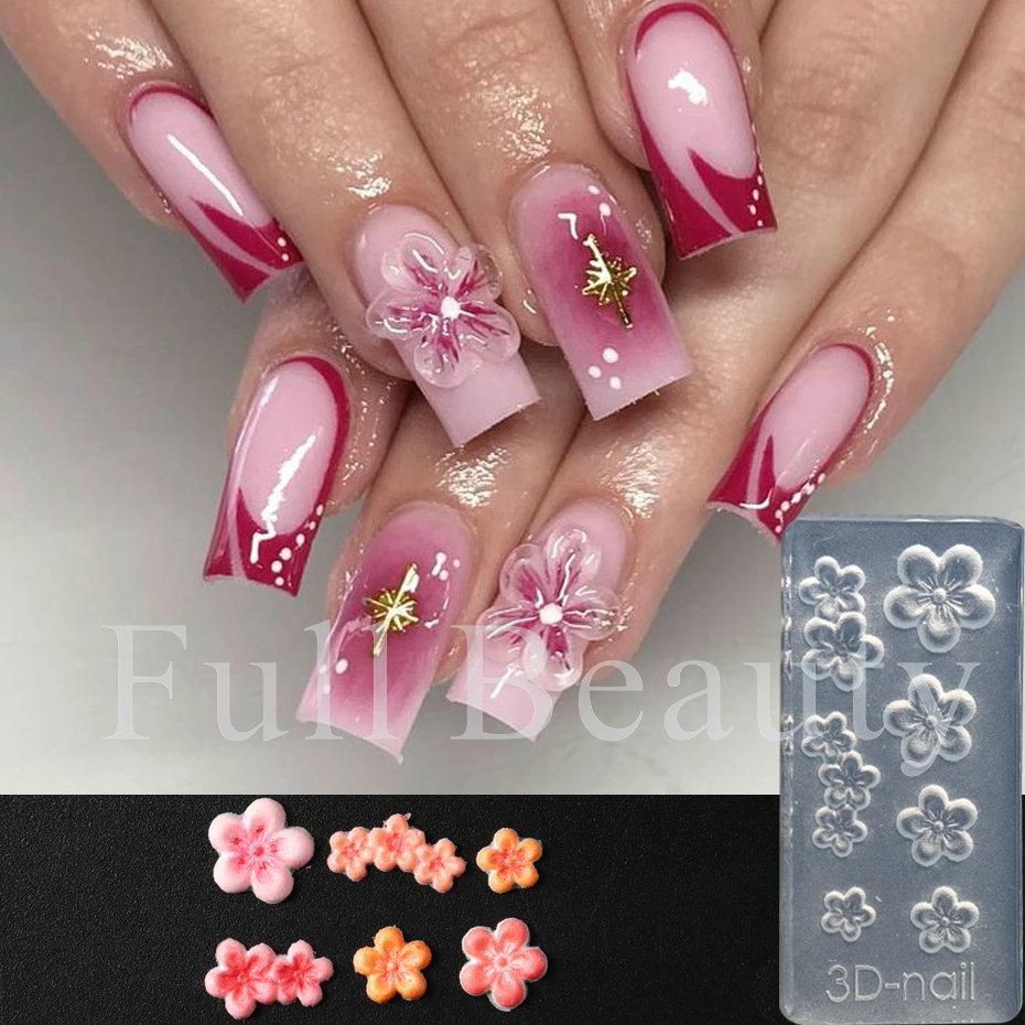 Nail Art Silicone Mold, Ice Flower Rose Egg Flower Small Flower Shell Conch Three-Dimensional Nail Art Jewelry