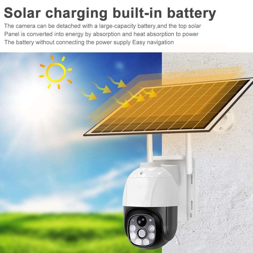 HD Solar Panel Security Camera, 4G/WIFI Security Camera, Smart Wireless Self-powered CCTV Monitor
