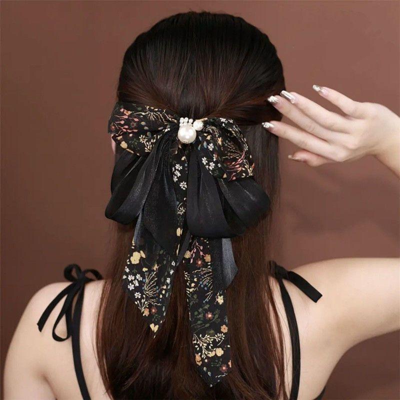 Fairy Mesh Bow Hairpin Ins Fashion Multicolor Bow Tie Ponytail Hair Clips for Women Girls Hair Accessories Spring Clip Hair Claw