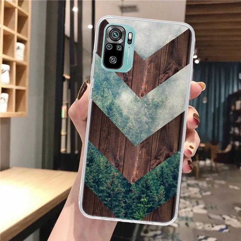 Forest Geometry Wood Nature Soft Phone Case For Xiaomi Redmi Note 12 12S 13 14 11 11S 10 Pro 10S 11T 11E Plus 14Pro Pattern Cove