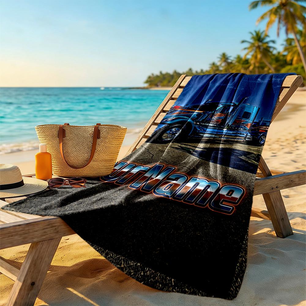 Kw Heavy Trucks Customize Your Name Beach Towel Quick-Dry Soft Microfiber