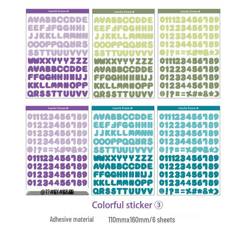 Korean Alphabet & Number Dots Sticker Set for Journals