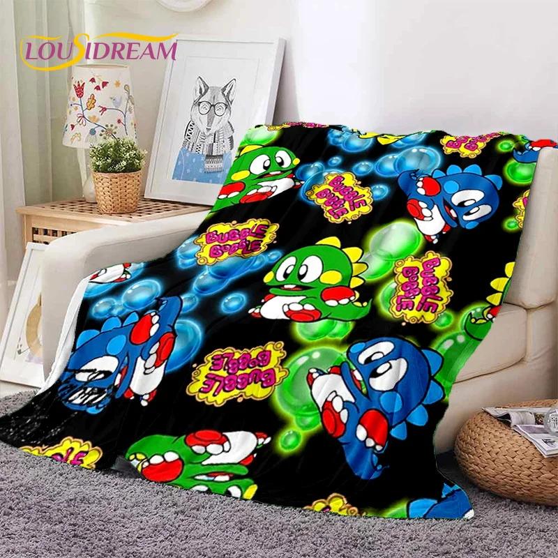 Cartoon Bubble Bobble Puzzle Bobble Retro Game Soft Flannel Blanket for Beds Bedroom Sofa Picnic,Throw Blanket Outdoors Leisure