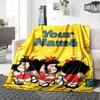 Name Custom Mafalda Print Flannel Blanket High Quality Warm Comfortable Cover for All Seasons Perfect for Gifts Home Decor