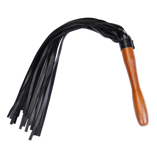 Faux Leather Flogger Whip Handmade Whip with Wooden Handle Adult Roleplay Whip Cosplay