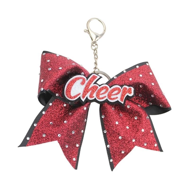 Versatile Glittering Bowknot Keychain Decorative Accessory for Purses Wallets Cheerleader Inspired Key Holder