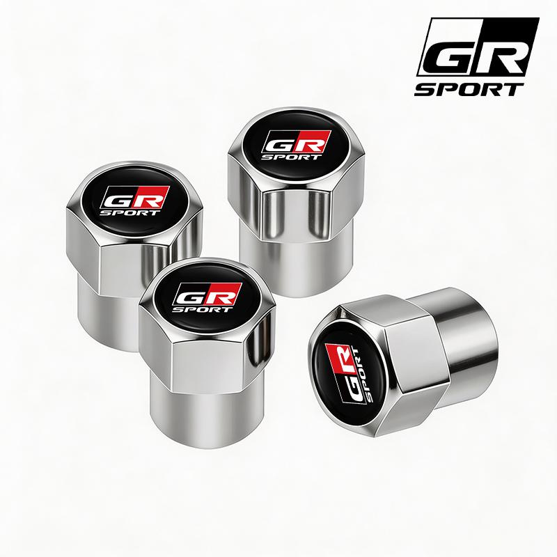 4Pcs Aluminum Alloy Tire Valve Caps Anti Leak Dust Cover Car Wheel Accessory For Toyota Hilux Corolla RAV4 Camry Highlander C-HR