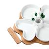 4 Compartment Divided Serving Platter Appetizer Tray Chips And Dip for