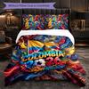 Colombia Football Pattern 3 Pieces Bedding Set Soft Microfiber Duvet Cover with Pillow Cases for Bedroom