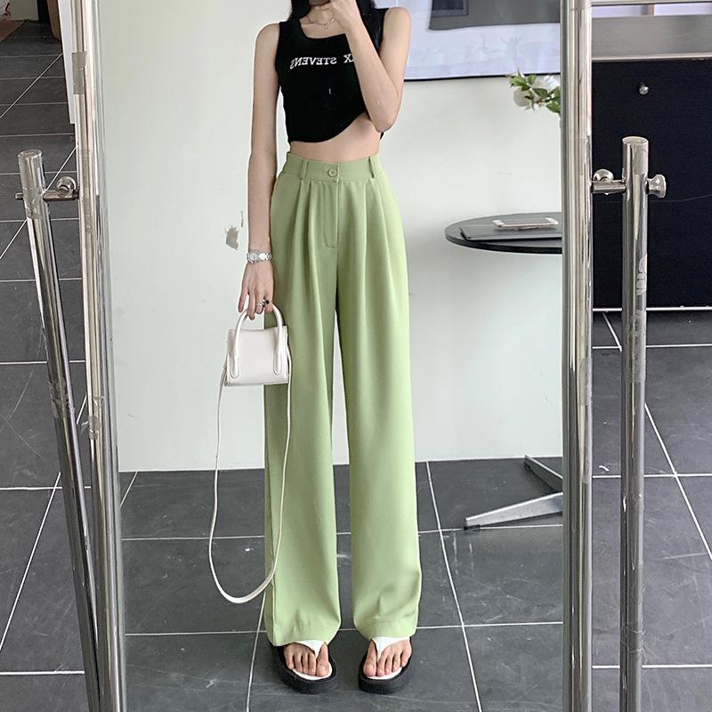 Narrow Version of Wide-leg Pants for Women In Spring and Autumn Draped Straight Trousers for Women, Slim and Casual, High-waisted Slim Suit Pants