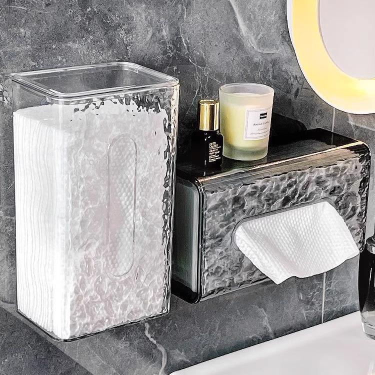 Transparent Wall-Mounted Luxury Towel & Tissue Dispenser for Kitchen/Bathroom