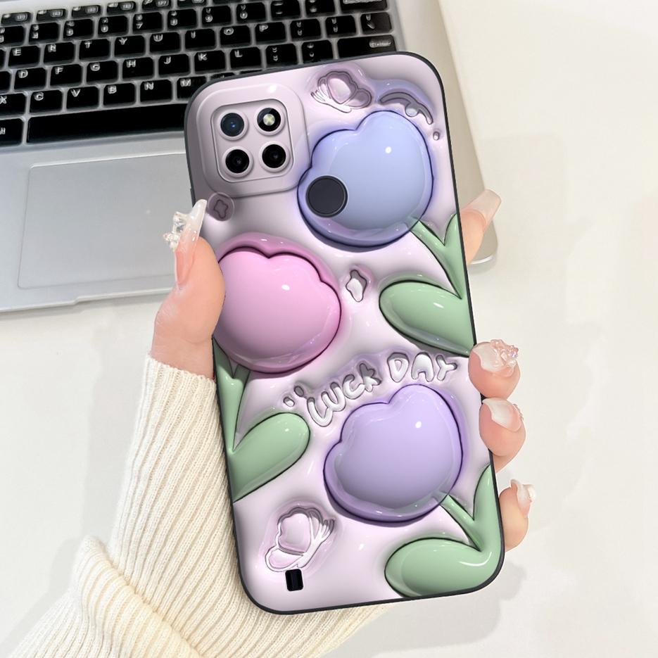 For Realme C21Y C25Y Case Luxury Candy Painted Cover Shockproof Phone Case For Realme C21 C 21 Y RealmeC21Y RealmeC25Y Soft Bags