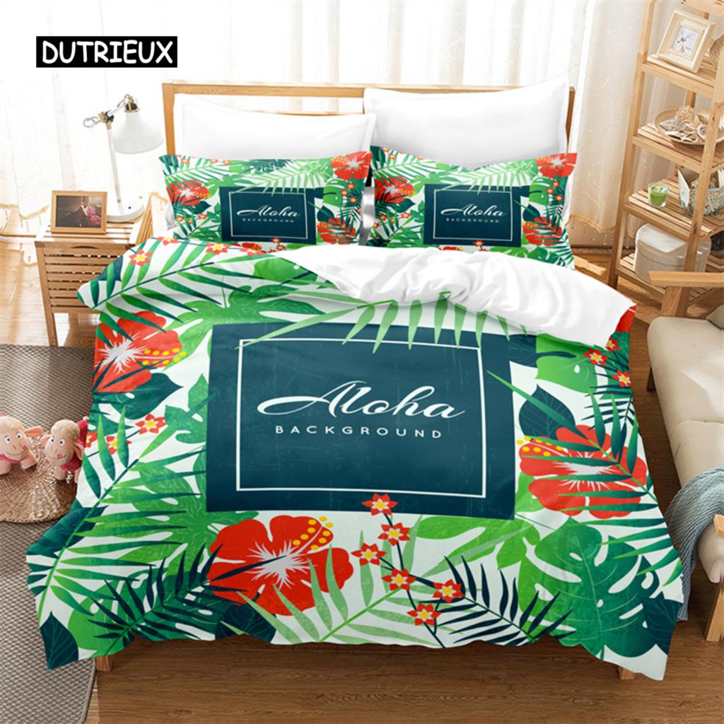 Tropical Plants Bedding Set Duvet Cover Set 3d Bedding Digital Printing Bed Linen Queen Size Bedding Set Fashion Design