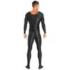 Herren Glatter Unifarbener Langarm Rundhals Bodystocking Nachtwäsche Body